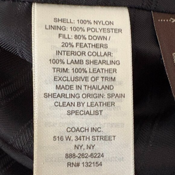 Coach Puffer Jacket with Leather Trim - Picture 4 of 6
